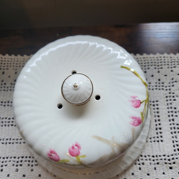 Antique Royal Bann Franz Anton Mehlem Round Porcelain Cheese Dome Keeper - Picture 3 of 10